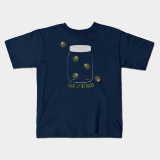 Fireflies - Light Up the Night, Light Text Kids T-Shirt